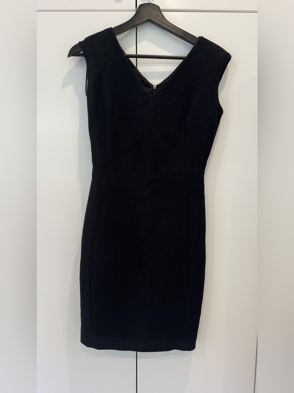 Mango Black V‑Neck Sheath Mini Dress